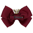 Girls Burgundy Bow Hairclip, 12, hi-res