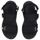 Boys Black Logo Sandals, 1, hi-res