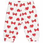Younger Girls White & Red Heart Tracksuit, 1, hi-res