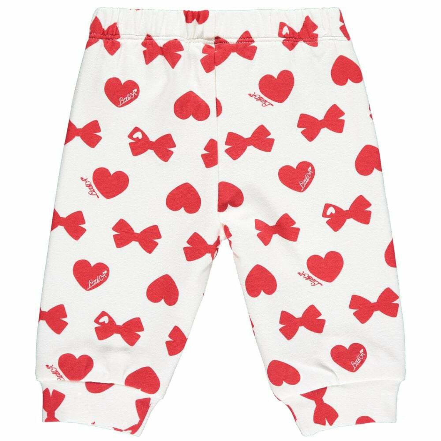 Younger Girls White & Red Heart Tracksuit, 1, hi-res