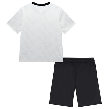 White & Black Logo Shorts Set, 1 White & Black Logo Shorts Set