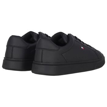 Boys Black Logo Trainers