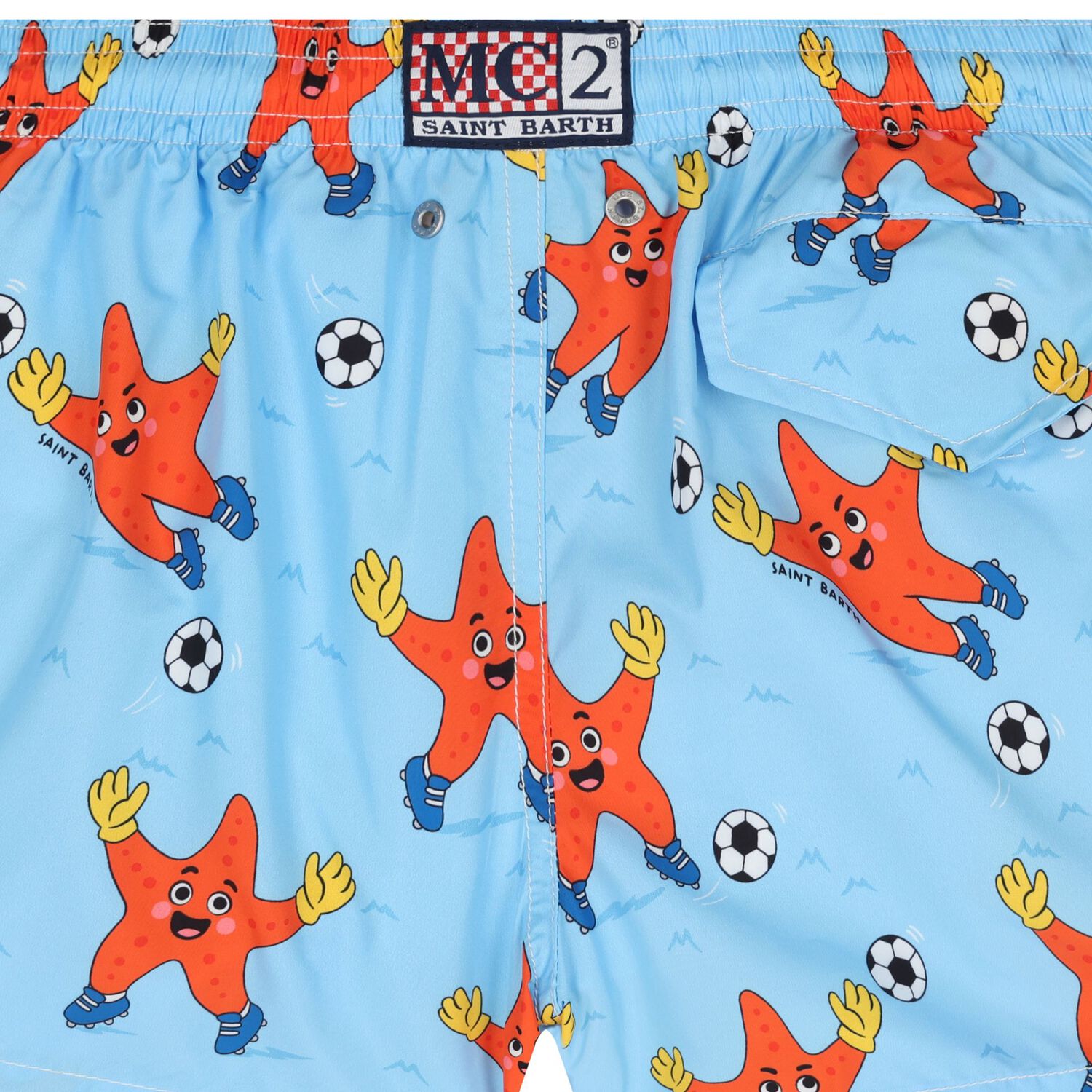 Boys Blue Starsfish Swim Shorts, 1, hi-res