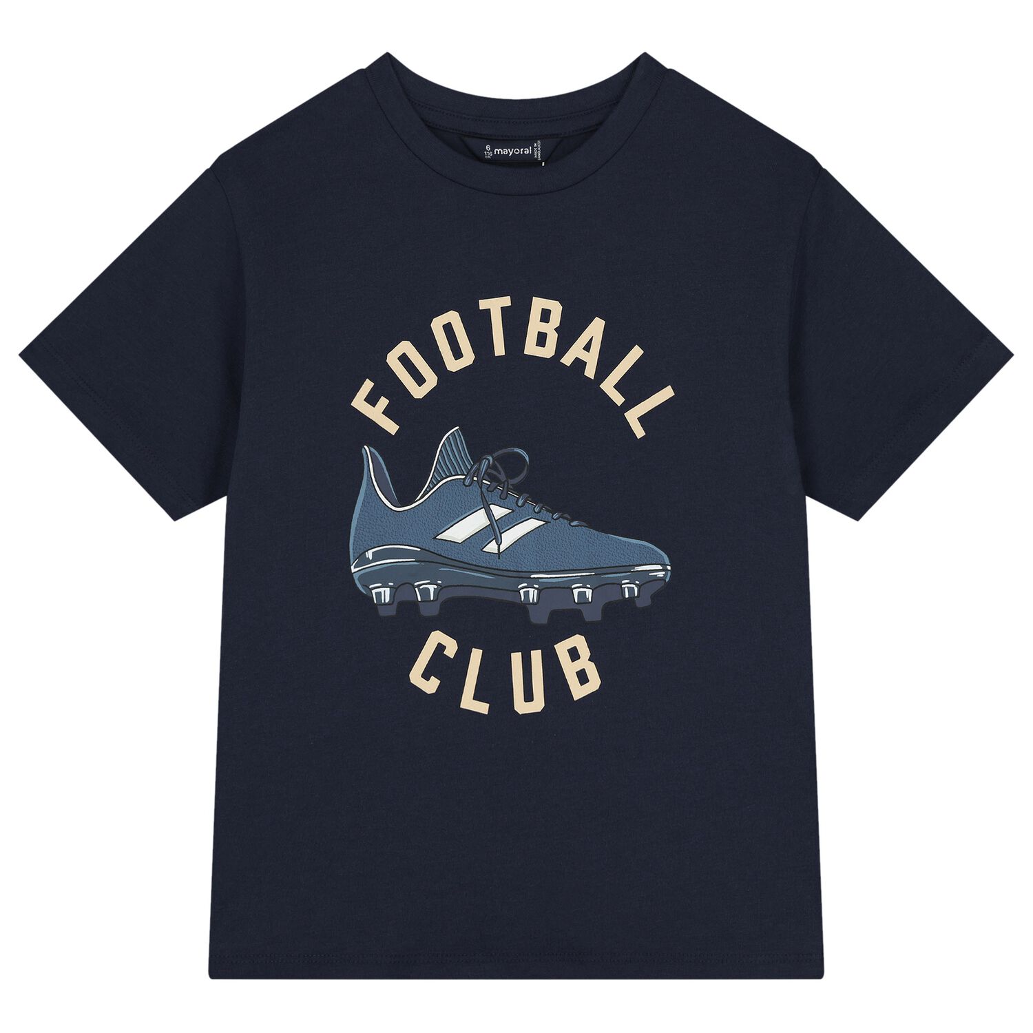 Boys Navy Blue Football T-Shirt, 1, hi-res