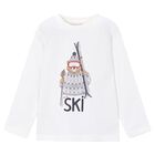 Boys Ivory Bear Long Sleeve Top, 1, hi-res