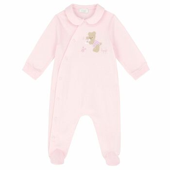 Baby Girls Pink Teddy Babygrow