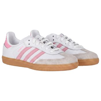 Girls White & Pink Samba OG Trainers