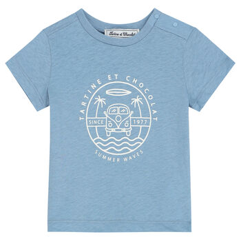 Younger Boys Blue Logo T-Shirt