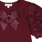Girls Burgundy Bow Belle T-Shirt, 1, hi-res