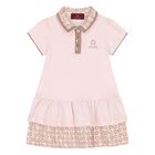 Younger Girls Pink Logo Polo Dress, 3, hi-res