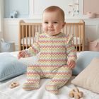 Baby Girls Multi-Coloured Zig Zag Babygrow Set, 2, hi-res