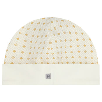 Ivory & Gold Logo Baby Hat