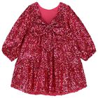 Girls Red Sequin Tulle Dress, 1, hi-res