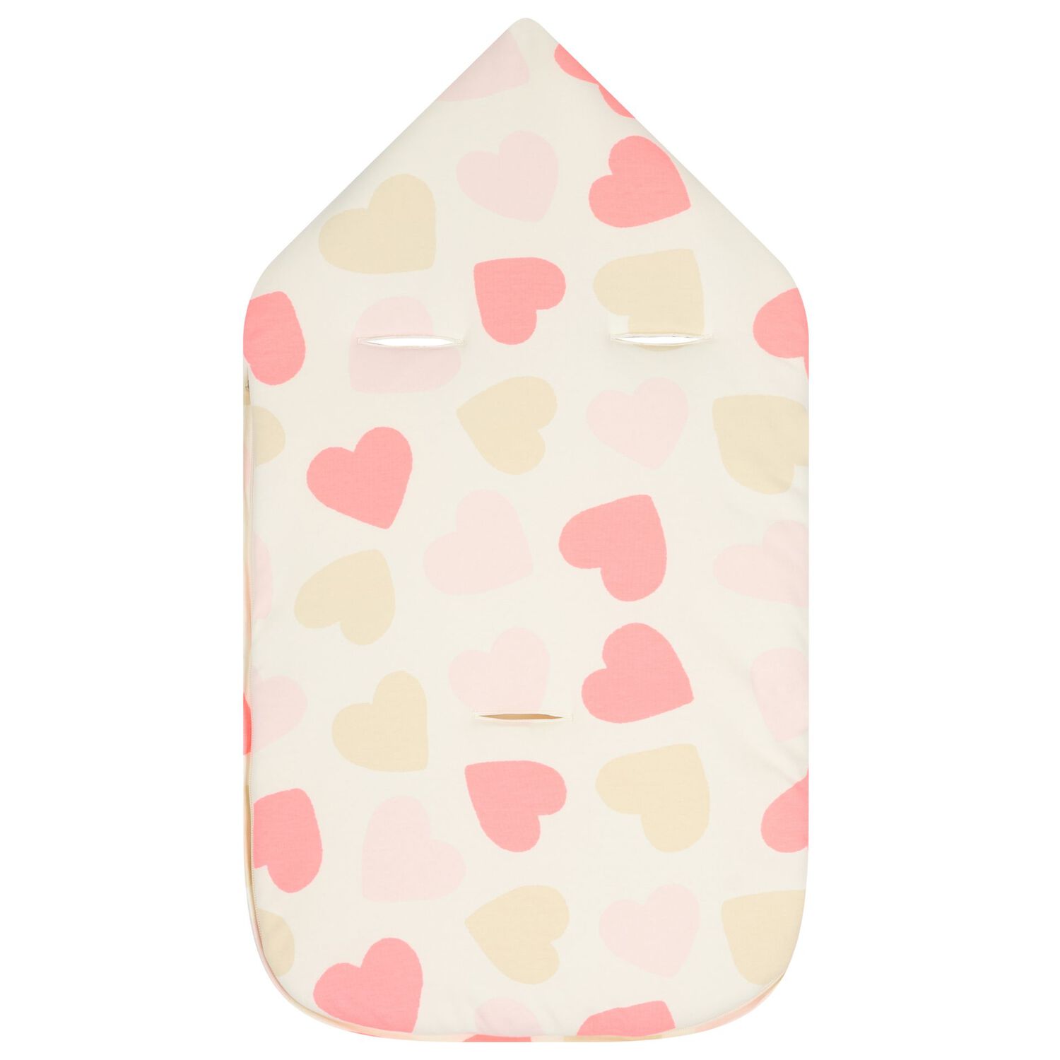  مدس بطبعة قلوب باللون العاجي والبيج للفتيات الصغيرات, 1, hi-res