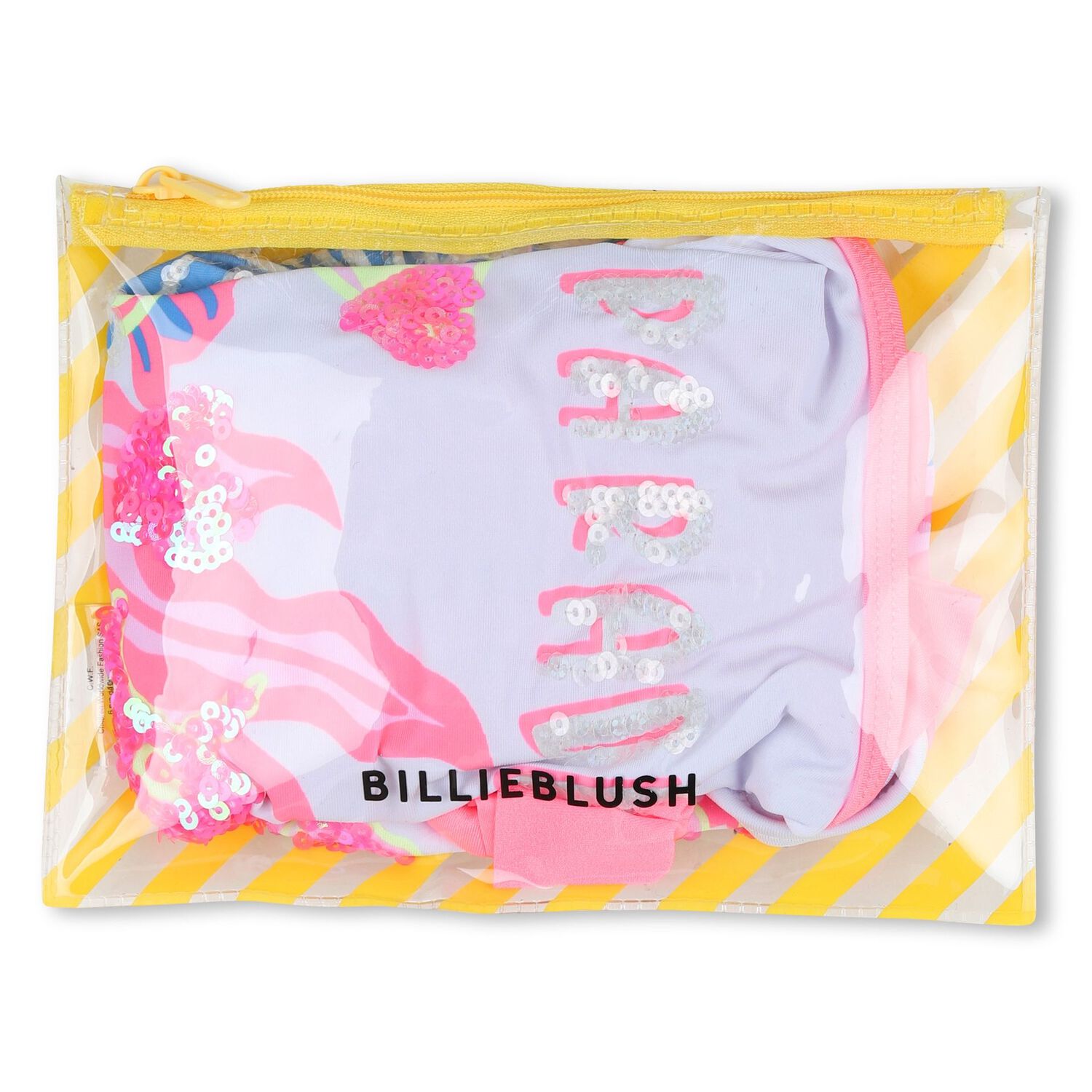 ملابس سباحة للبنات باللونين الليلكي والوردي مزينة, 1, hi-res