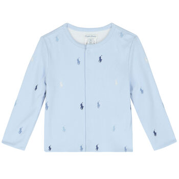 Baby Boys Blue & White Reversible Logo Jacket