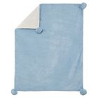 Baby Boys Blue & Ivory Pom Pom Blanket, 3, hi-res