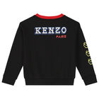 سويتشيرت أولاد بالشعار باللون الأسود, 1, hi-res