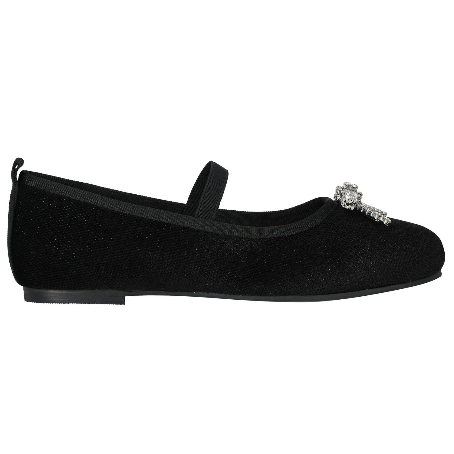 Girls Black Embellished Shoes, 1, hi-res