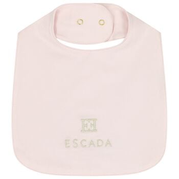 Baby Girls Pink Logo Bib