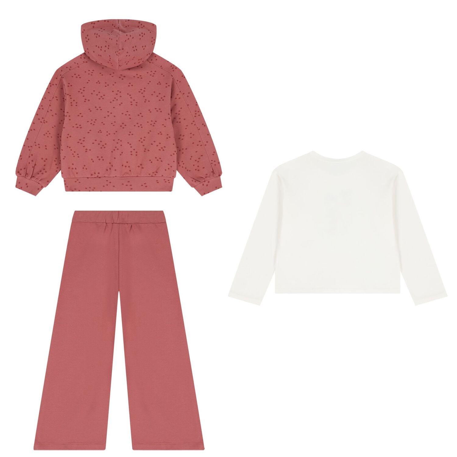 Girls White & Pink Printed Tracksuit ( 3 Piece ), 2, hi-res