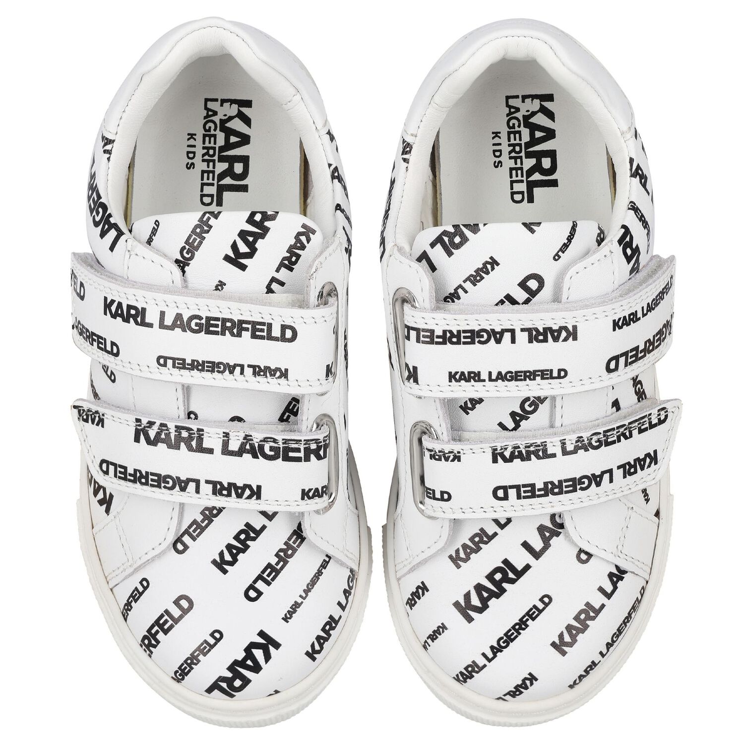 Boys White Logo Trainers, 1, hi-res