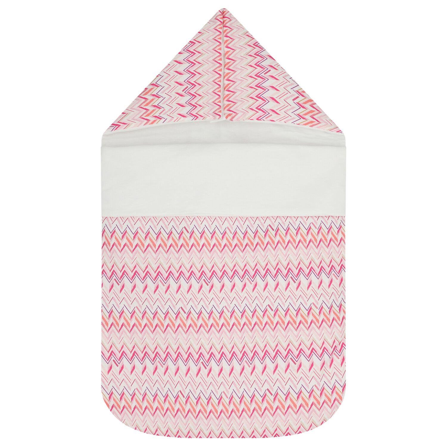 Baby Girls Pink & White Zig Zag Nest, 1, hi-res