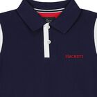 Boys Navy Blue & White Logo Polo Shirt, 1, hi-res