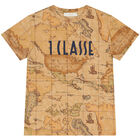 Boys Beige Geo Map Logo T-Shirt, 1, hi-res