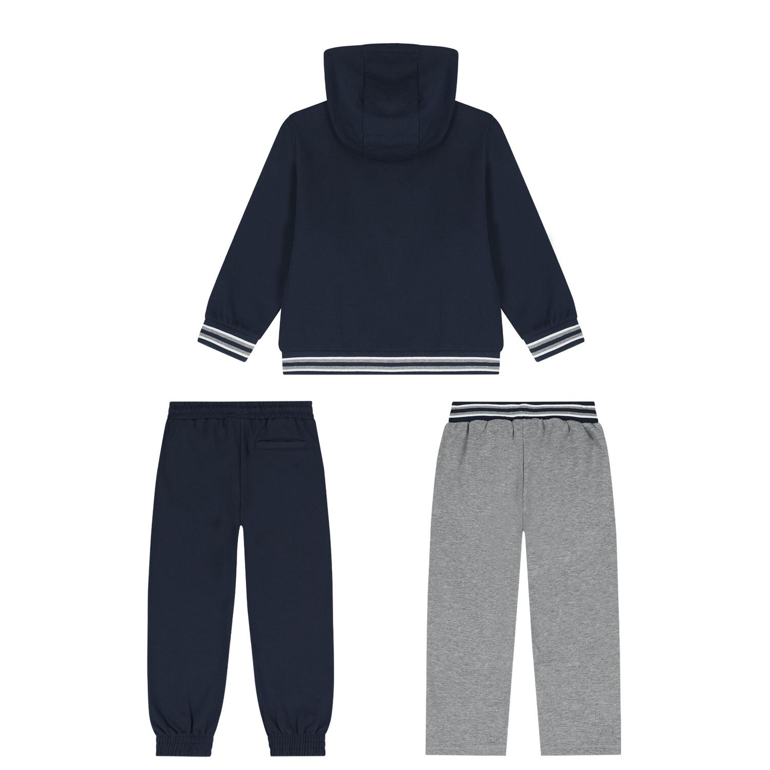 Boys Navy Blue & Grey Tracksuit ( 3 Piece ), 2, hi-res