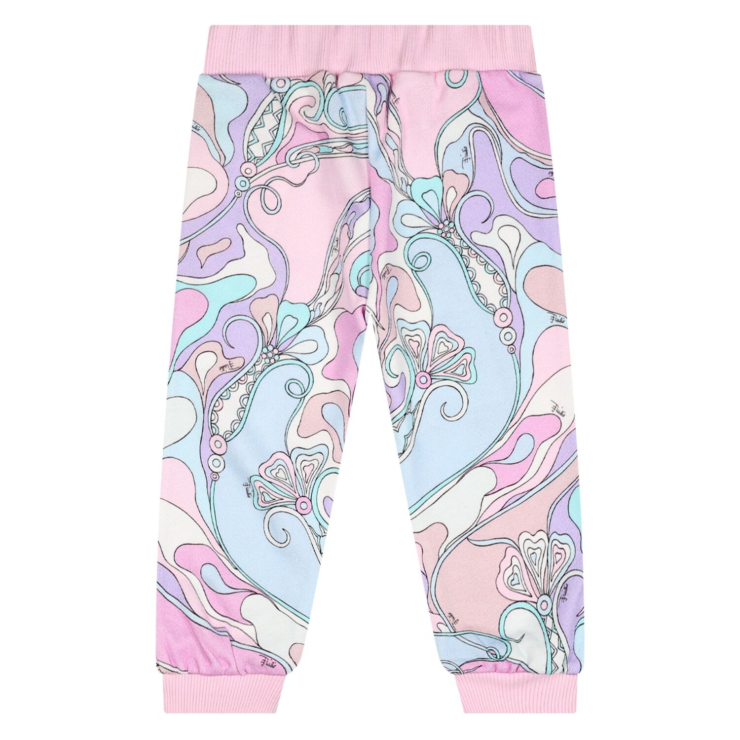 Younger Girls Pink & Blue Orchidee Joggers, 1, hi-res