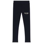 Gilrs Navy Blue Logo Leggings, 1, hi-res