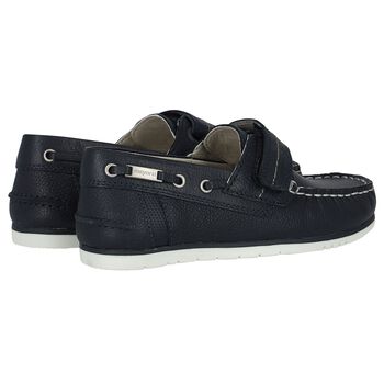 Boys Navy Blue Leather Shoes