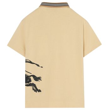 Boys Beige EKD Logo Polo Shirt