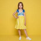 Girls White, Yellow & Blue Logo Dress, 1, hi-res