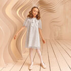 Girls White & Silver Diamante Headband, 1, hi-res