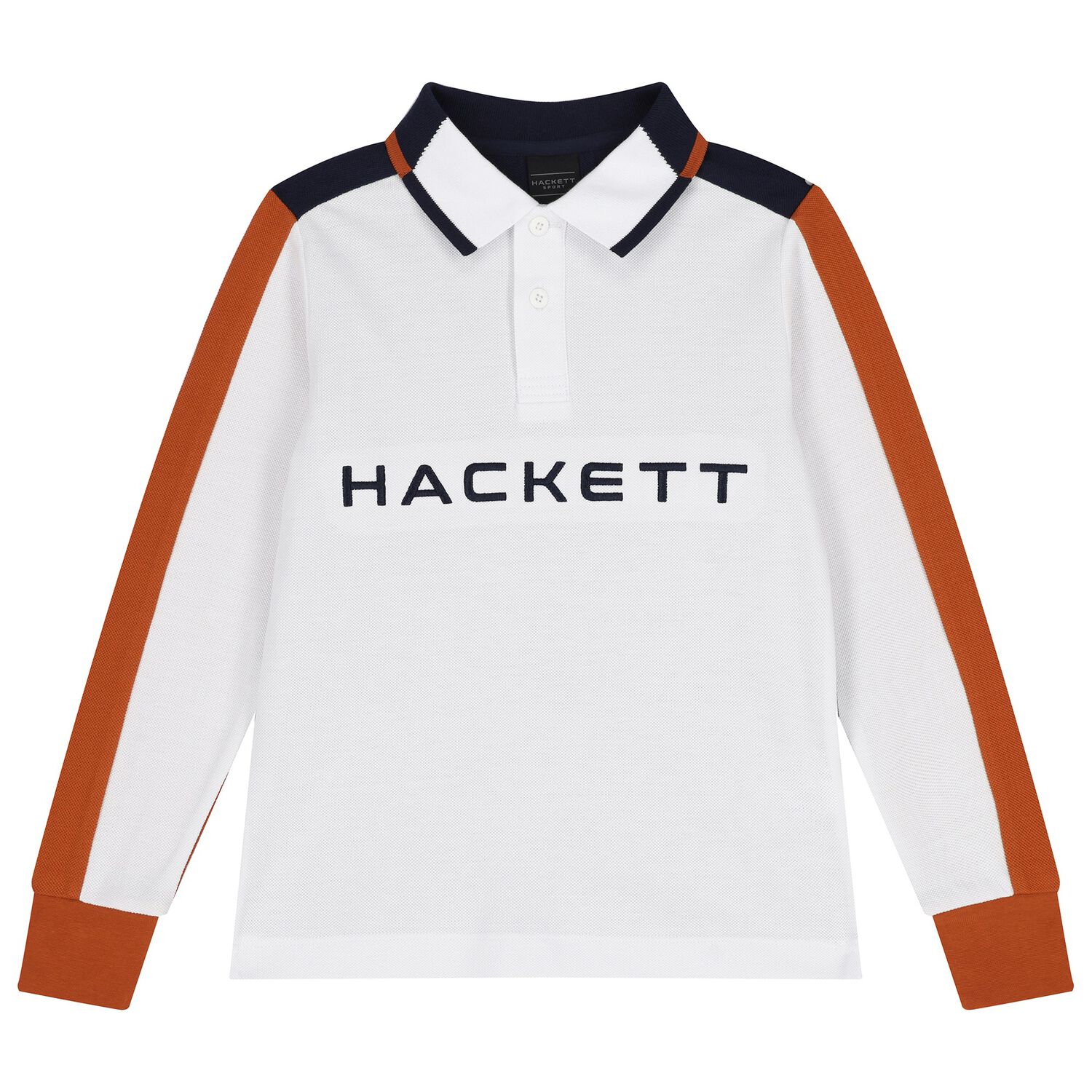 Boys White & Navy Blue Long Sleeve Top, 1, hi-res
