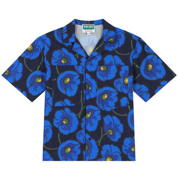 Boys Blue Logo & Poppy Poplin Shirt
