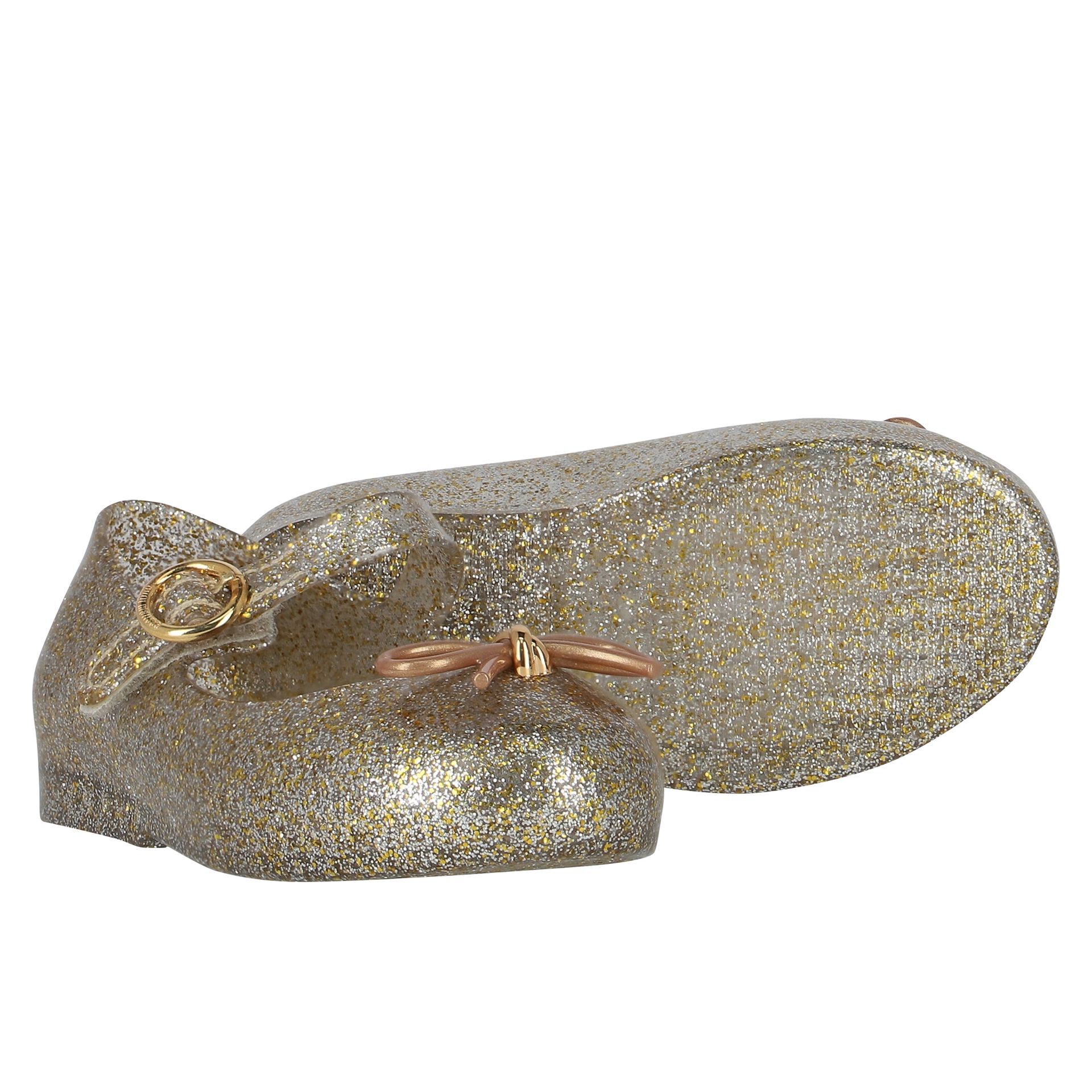 Gold glitter cheap jelly shoes