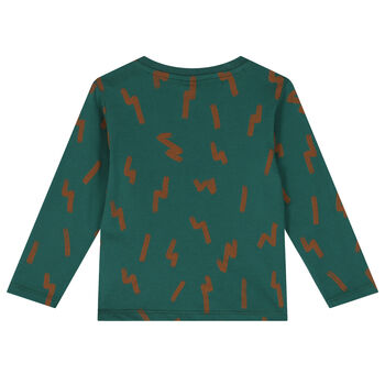 Younger Boys Green Bear Long Sleeve Top