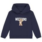 Navy Blue Teddy Bear Logo Hooded Top, 2, hi-res
