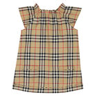 Younger Girls Beige Checkered Dress Set, 1, hi-res