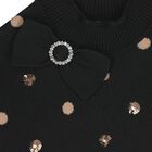 Girls Black & Beige Polka Dot Skirt Set, 1, hi-res
