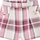 Girls Ivory & Pink Check Shorts, 1, hi-res