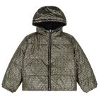 Girls Black & Silver Reversible Puffer Jacket, 1, hi-res