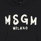 Black & Ivory Logo Hooded Top, 2, hi-res
