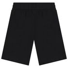 Boys White & Black Teddy Bear Logo Shorts Set, 1, hi-res