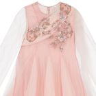 Girls Pink & Ivory Embellished Tulle Dress, 1, hi-res