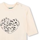 Younger Girls Beige Tiger Long Sleeve Top, 1, hi-res