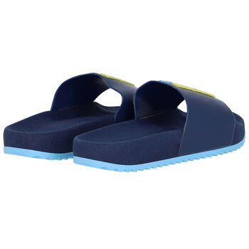 Boys Navy Blue Logo Sliders